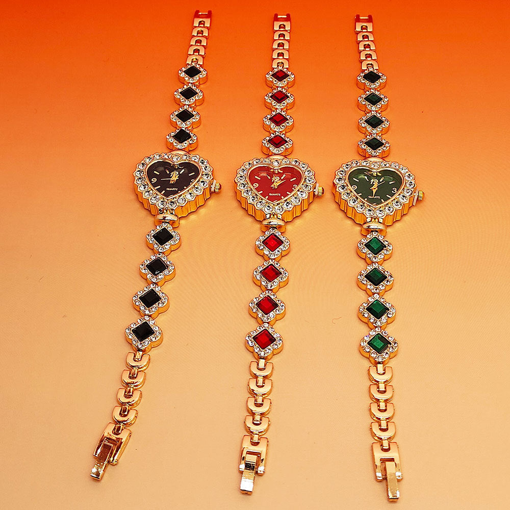 Women’s Heart Bracelet Watch Set Diamond Quartz