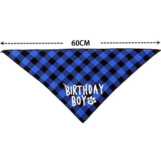 Pet Birthday Set Triangle Scarf & Hat for Dogs, Party Decoration & Outdoor Styling Creative