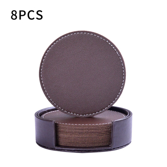 Creative PU Leather Coaster Square Insulated Tea & Water Cushion Pad