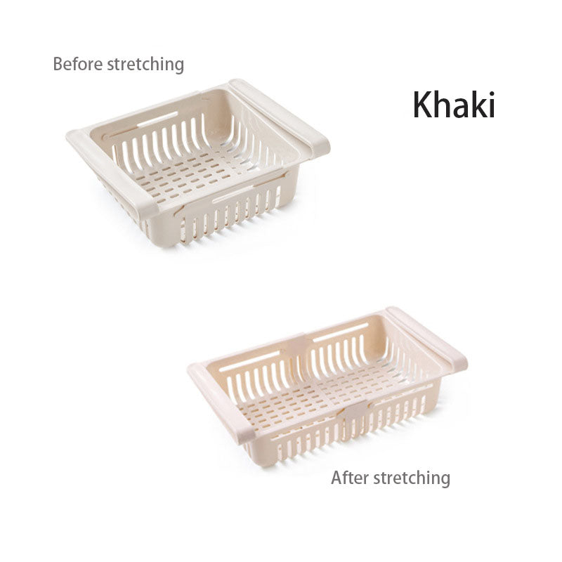 Retractable Refrigerator Divider Pull-Out Storage Rack & Organizer Box for Home Preservation