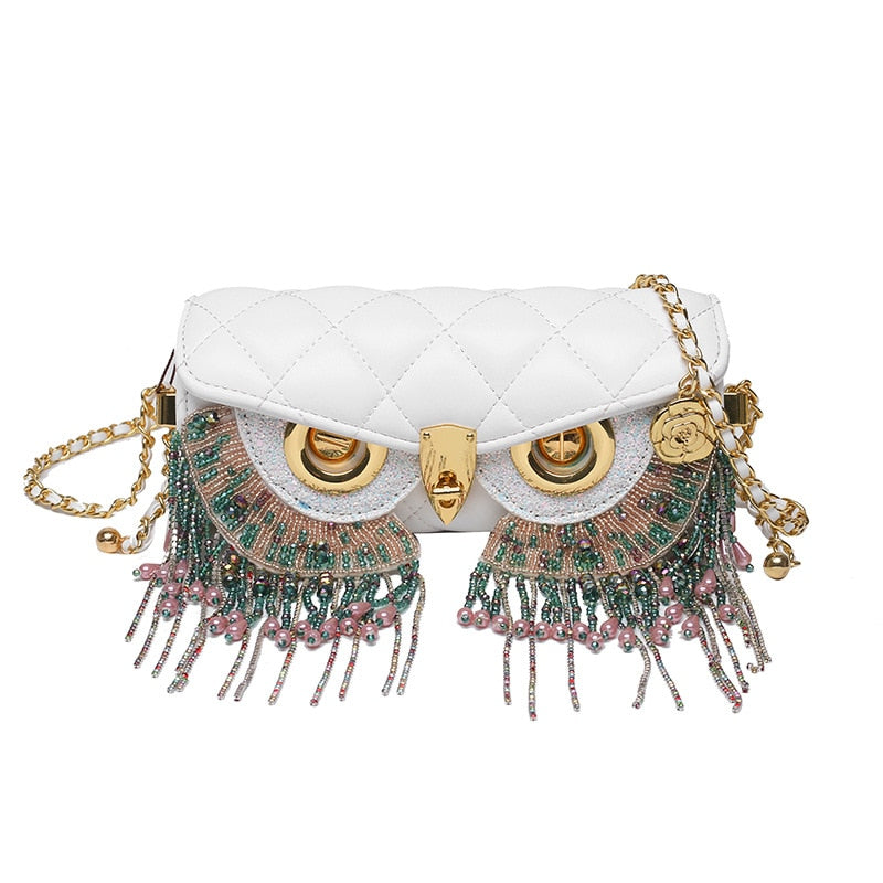 Cute Owl Bags for Women – Luxury Designer Handbag, Fashion Tassel Crossbody, Leather Animal Print Shoulder Bag