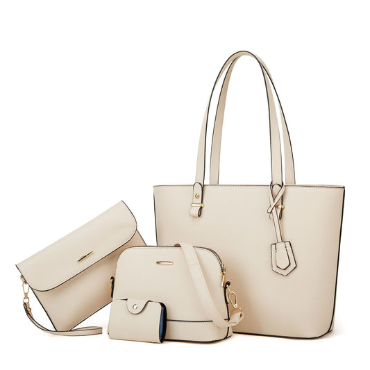 Trendy Women’s Retro Celebrity One-Shoulder Handbag High Capacity Fashion Crossbody Four-Piece Mother Bag Set