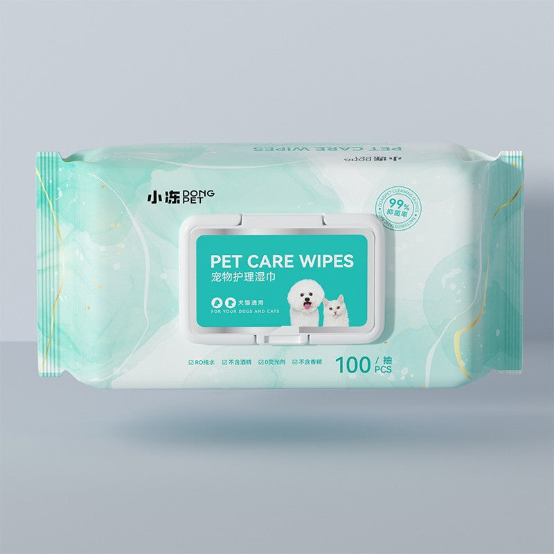 Pet Wet Wipes 100 Sheets for Cats and Dogs Eye Cleaning Tear Stain Wipes Extra Large and Thick Cat and Dog Supplies