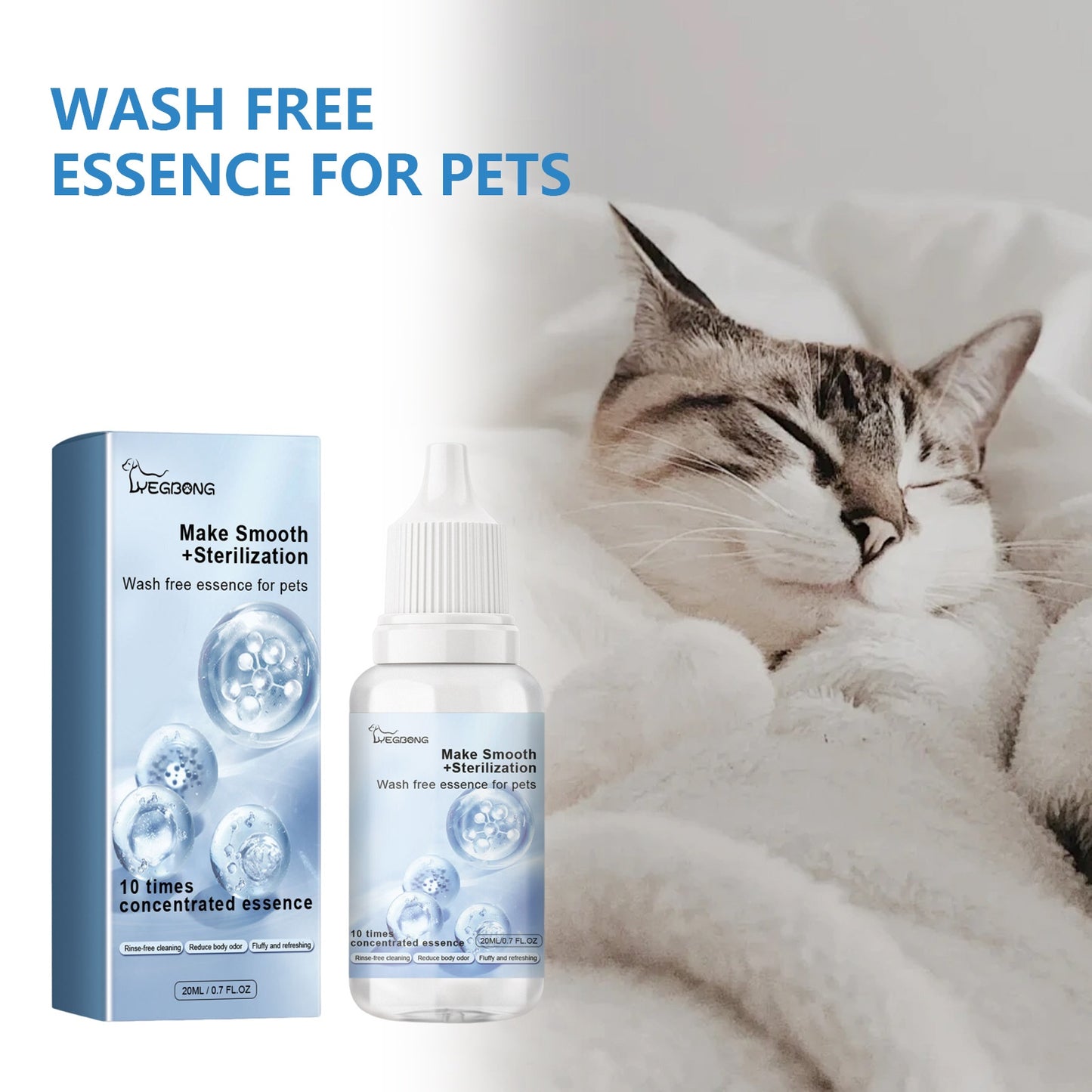 Pet Hair Daily Gentle Cleaning & No-Rinse Care Essence for Cats & Dogs