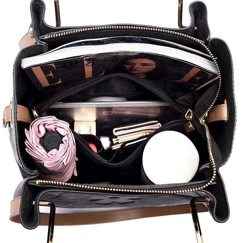 Women's Fashion Embossed Tote Bag Large Capacity Maternity & Bucket Style Handbag