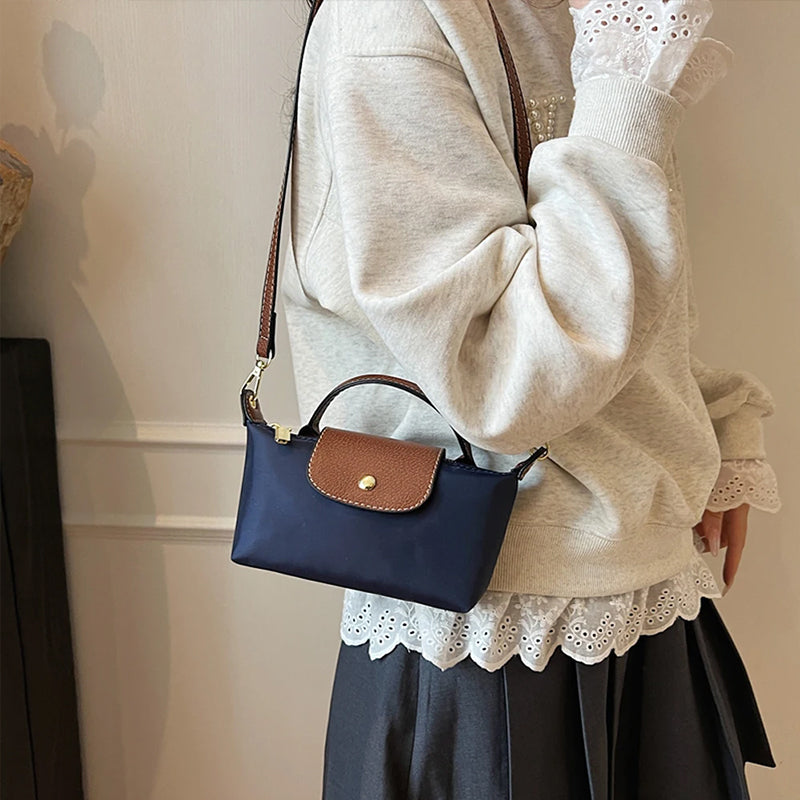 2025 Women’s Mini Dumpling Handbag High-End Nylon, Stylish Shoulder & Crossbody Phone Bag