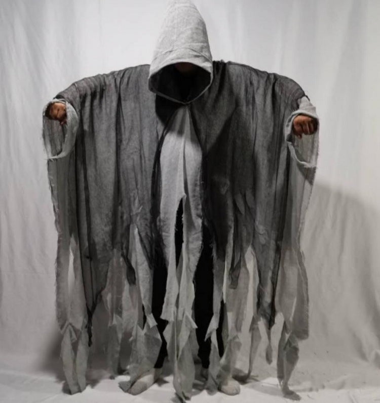 Halloween Skull Cloak – Zombie Cosplay Costume with Hooded Cape