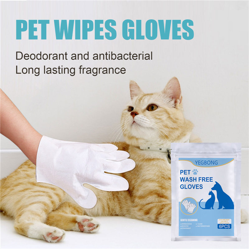 Pet Grooming Gloves No-Bath Cleaning Gloves for Cats & Dogs