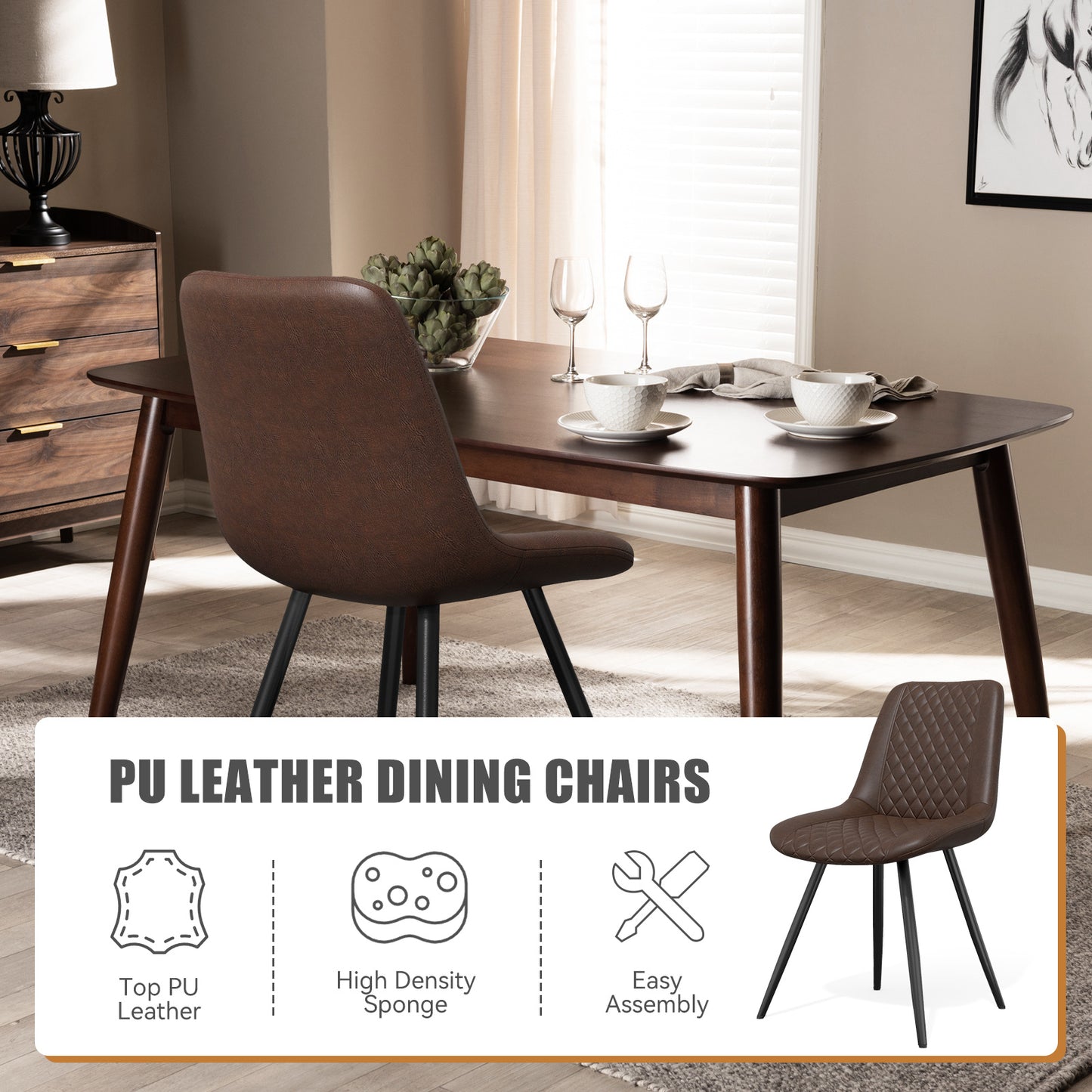 Luxury Dining Chair with PU Leather Upholstery – Elegant Home Furniture