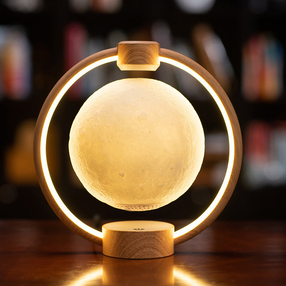 Maglev Moon Lamp 3D Floating LED Night Light with Bluetooth Speaker & Colorful Glare