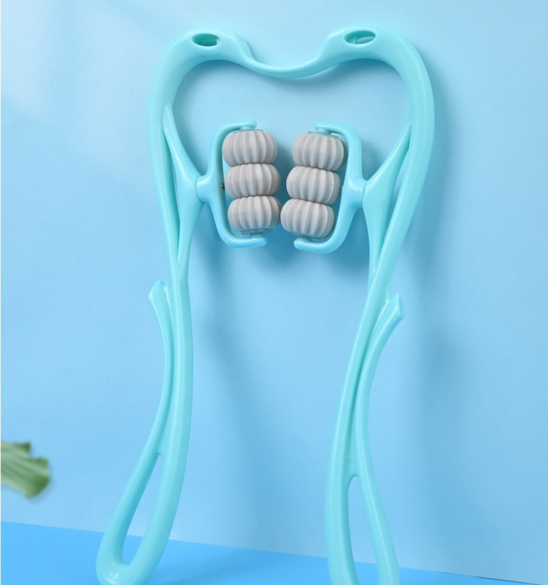 “Multifunctional Six-Wheel Neck Massager | Manual Roller Massage Tool for Pain Relief”