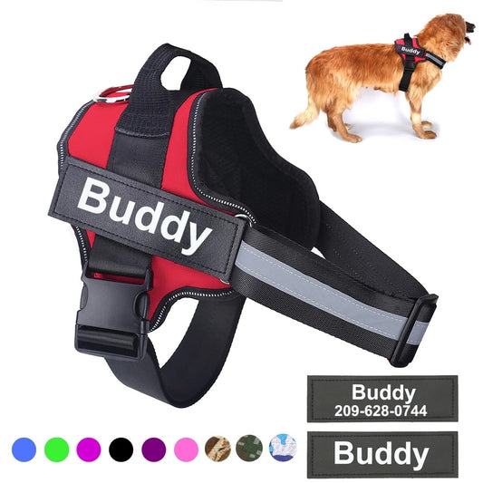 Personalized Dog Harness | Reflective, Adjustable, Breathable Vest with Custom Patch