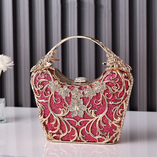 Women’s Elegant Party Clutch – Hollow Design, Glitter Shine