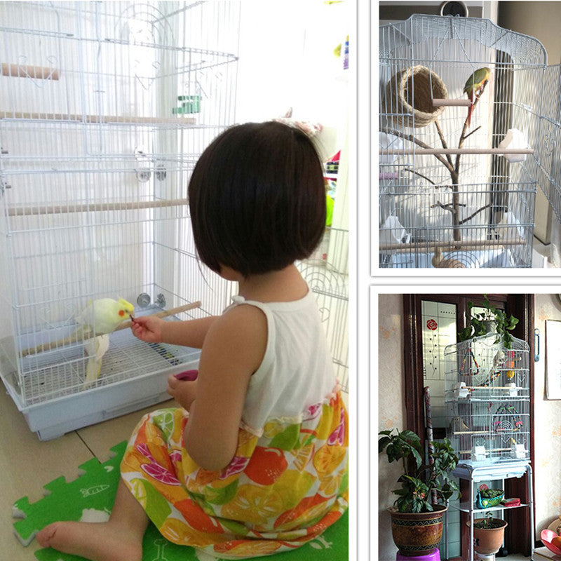 Portable Bird Cage Wire Parrot Cage for Travel & Pet Display