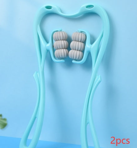 “Multifunctional Six-Wheel Neck Massager | Manual Roller Massage Tool for Pain Relief”
