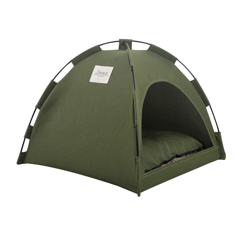 Cat Tent Cooling Mat & Doghouse Bed with Cushion – Indoor Pet Sofa Kennel