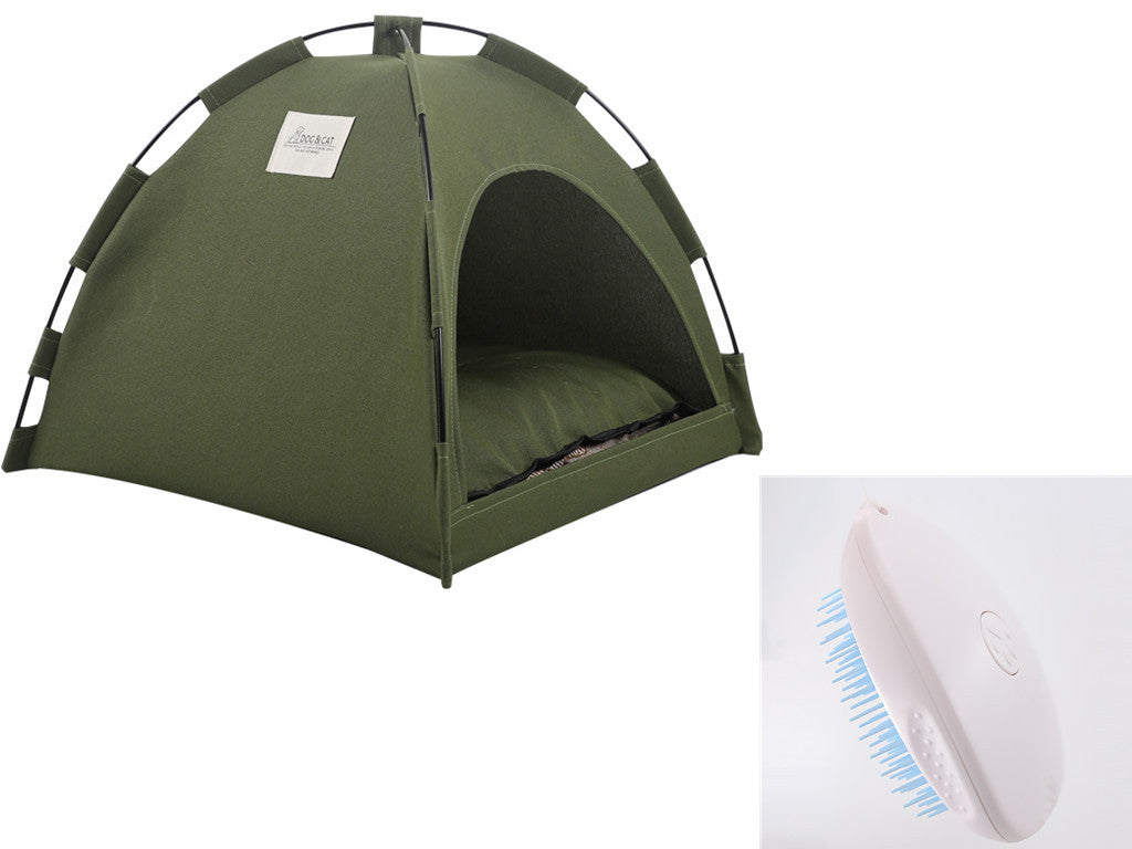 Cat Tent Cooling Mat & Doghouse Bed with Cushion – Indoor Pet Sofa Kennel