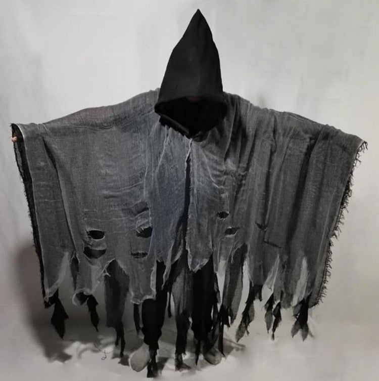 Halloween Skull Cloak – Zombie Cosplay Costume with Hooded Cape